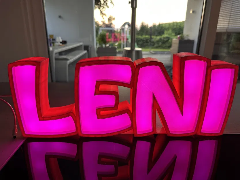 Đèn LED tên "LENI" in 3D cho trẻ em - Image 2