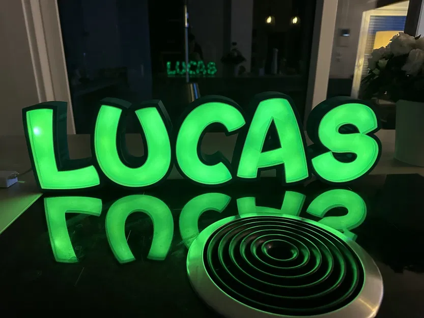 Đèn LED tên "LUCAS" có thể in được - Image 1