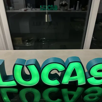 Đèn LED tên "LUCAS" có thể in được