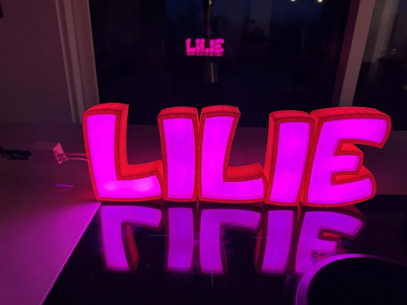 Đèn LED tên "LILIE" in 3D cho trẻ em - Image 1