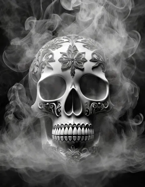 Đầu lâu đường phố khói phong cách Halloween - Image 1