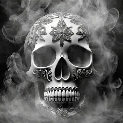 Đầu lâu đường phố khói phong cách Halloween