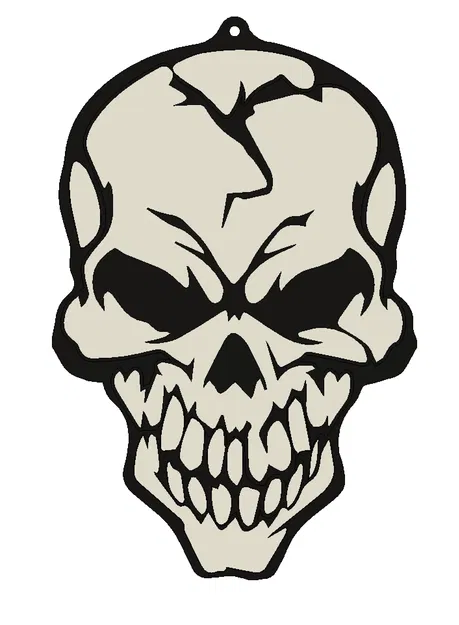 Trang trí đầu lâu phẳng Halloween cho MMU hoặc thay đổi màu sắc - Image 1