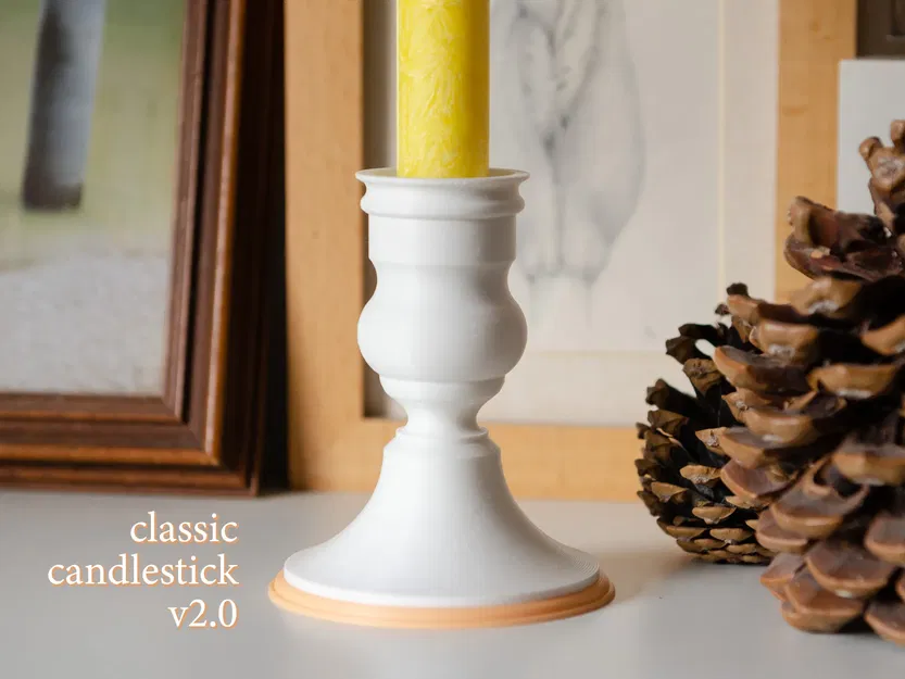 Đế nến cổ điển dễ in với phần chèn có thể tháo rời - Image 1