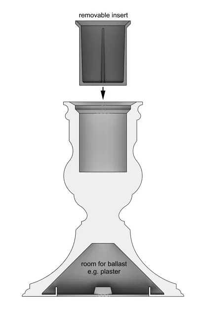 Đế nến cổ điển dễ in với phần chèn có thể tháo rời - Image 3