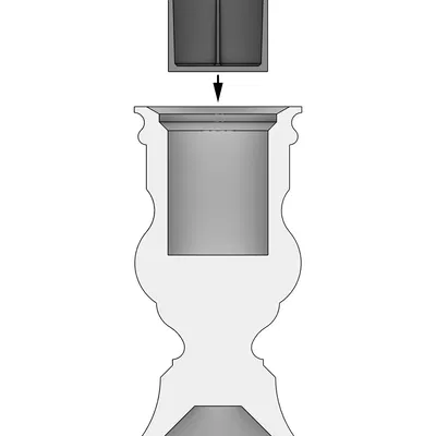 Đế nến cổ điển dễ in với phần chèn có thể tháo rời