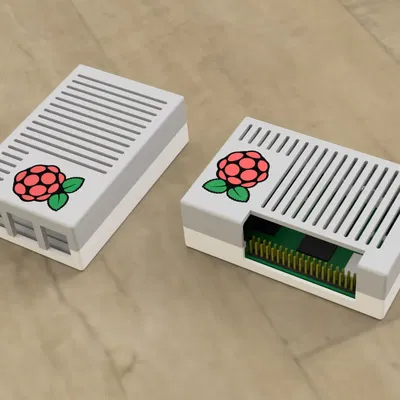 Vỏ Raspberry Pi 5 với logo nhiều màu sắc