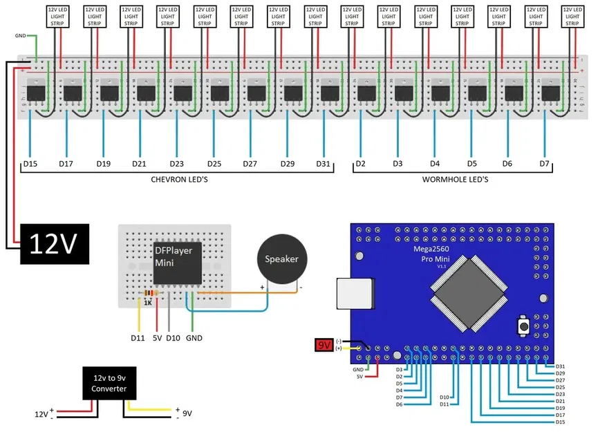 Cổng sao phát sáng cao 5ft điều khiển bằng arduino - Image 10