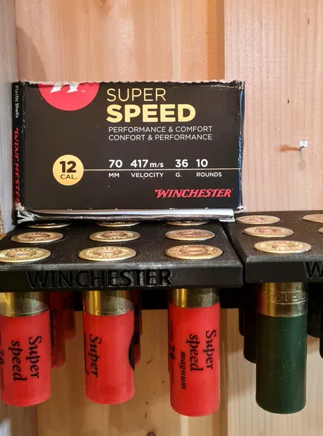 Giá đỡ vỏ đạn shotgun 12 gauge treo tường - Image 1