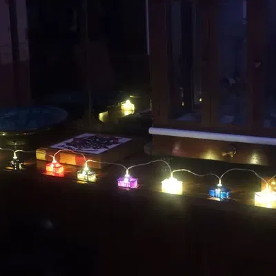 Đèn trang trí ga RER-B Massy từ guirlande điện cũ