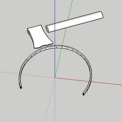 Trang phục Halloween với rìu cắm trên đầu