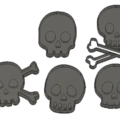 Khuôn bánh quy hình đầu lâu và xương chéo