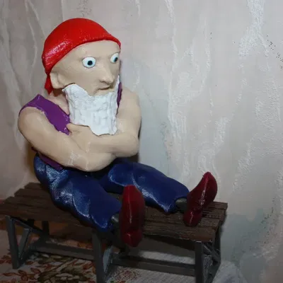 Người lùn ngồi nhiều phần remix cho in 3D