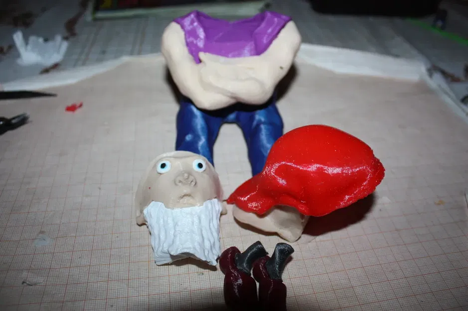 Người lùn ngồi nhiều phần remix cho in 3D - Image 2