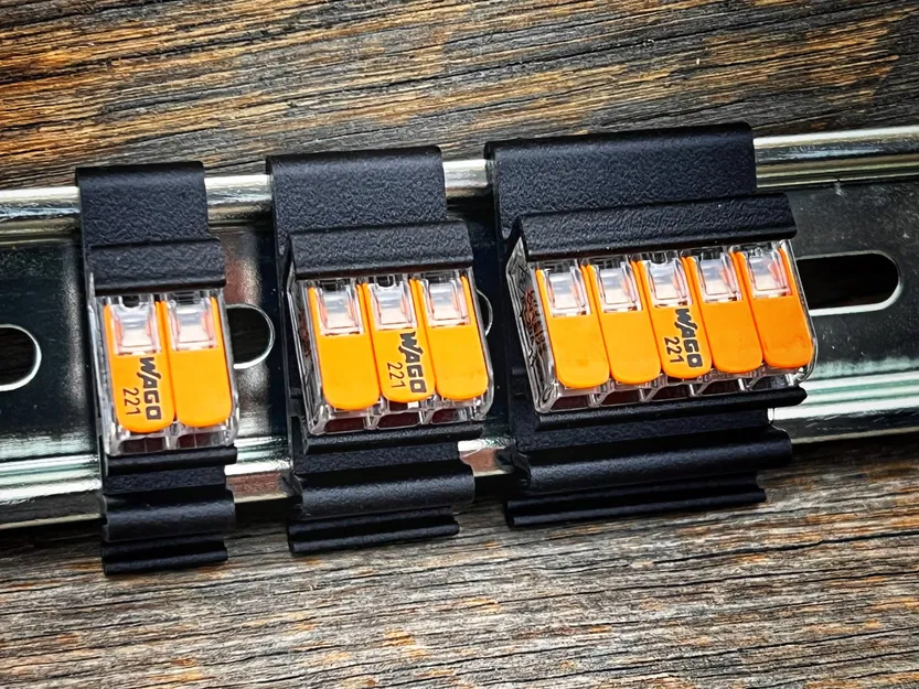 Bộ đầu nối WAGO 221 DIN gắn tường - Đơn - 2-3-5 - Image 1