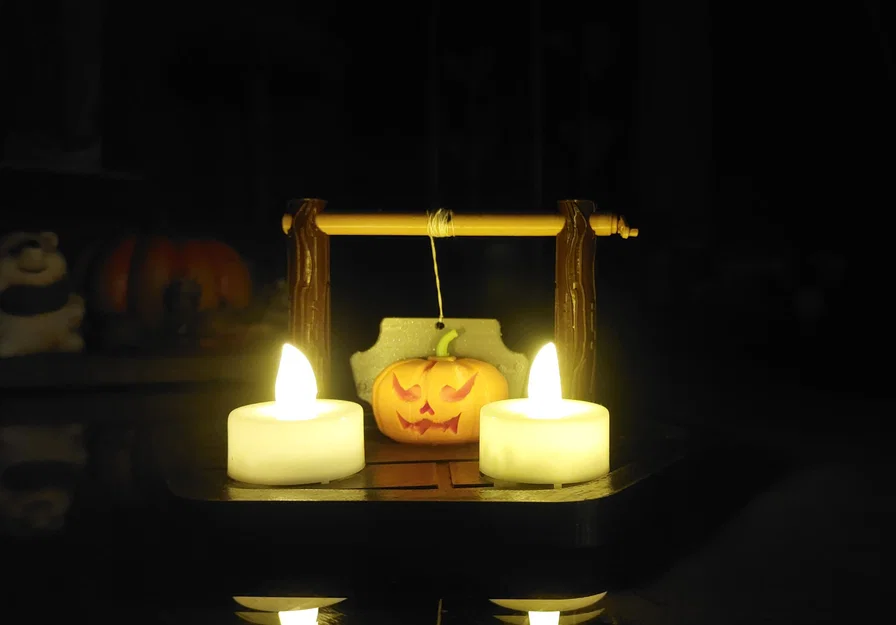 Cái guillotine bí ngô trang trí Halloween độc đáo - Image 1