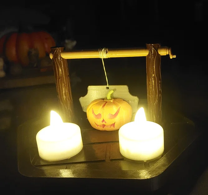 Cái guillotine bí ngô trang trí Halloween độc đáo - Image 2