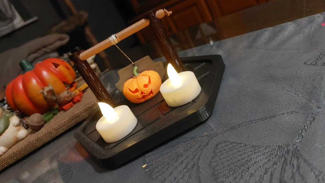 Cái guillotine bí ngô trang trí Halloween độc đáo - Image 4