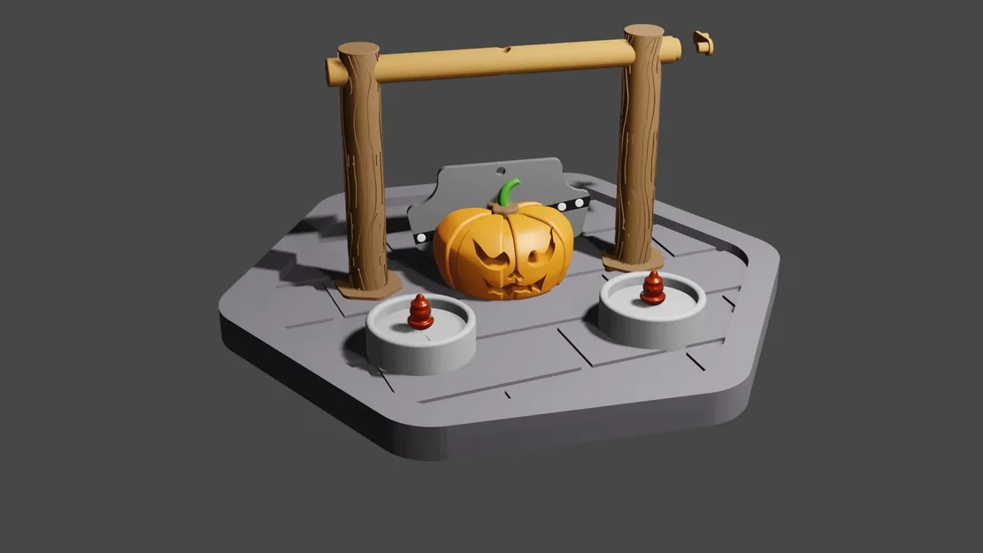 Cái guillotine bí ngô trang trí Halloween độc đáo - Image 6
