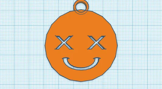 Móc khóa mặt cười với đôi mắt hình chữ X - Image 1