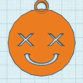 Móc khóa mặt cười với đôi mắt hình chữ X