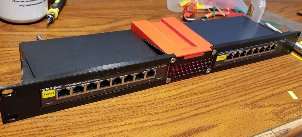 Giá đỡ relay 1U mô-đun cho switch TP-Link TL-SG108 hoặc Netgear GS308 - Image 17