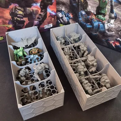 Khay Đựng Mô Hình Battletech Xếp Chồng 4x2 và 4x1 Cho Mọi Mech và Aero/Phương Tiện