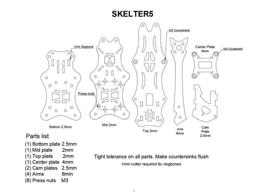Khung freestyle 5 inch SKELTER5 cho drone - Image 11
