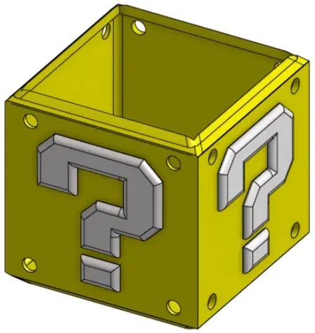 Hộp Mario 3D cao 3cm với nắp hộp 0.6cm - Image 1