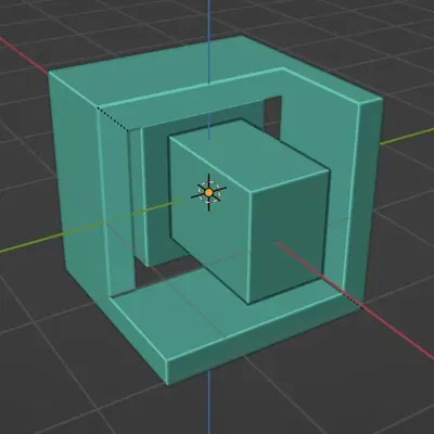 Lỗ vuông lồng ghép trong thiết kế 3D