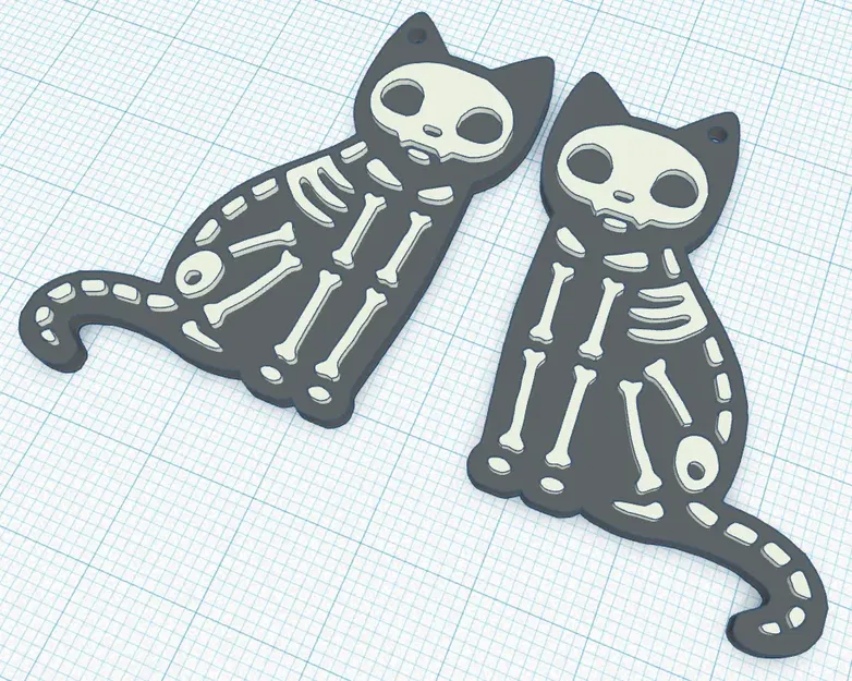 Bông tai mèo xương hai màu cho mùa Halloween - Image 2