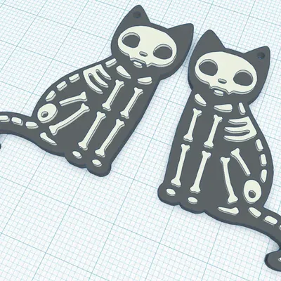 Bông tai mèo xương hai màu cho mùa Halloween