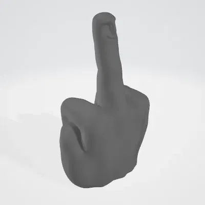 Ngón tay giữa ma quái với khuôn mặt cười