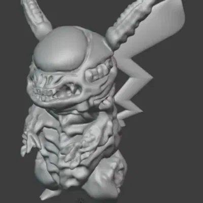 Xenomorph Pikachu trong Blender với phong cách độc đáo