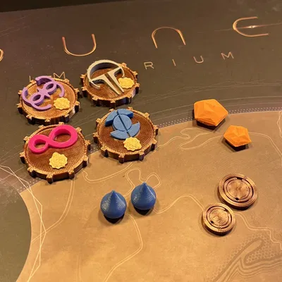 Bộ jetons liên minh và tài nguyên cho Dune Imperium