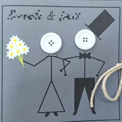 Bó hoa nhiều màu cho thiệp cưới tự làm