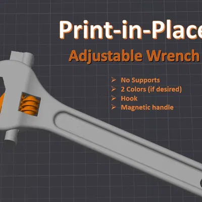 Cờ lê điều chỉnh in tại chỗ có nam châm 60x10x3