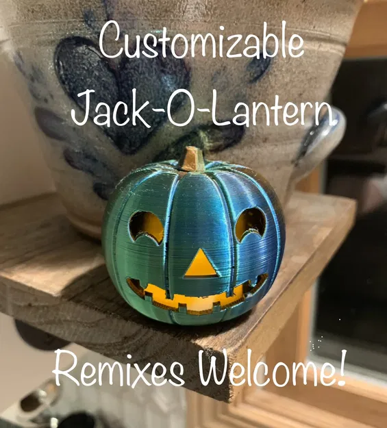 Đèn nến hình bí ngô Jack-O-Lantern tùy chỉnh dễ dàng - Image 1