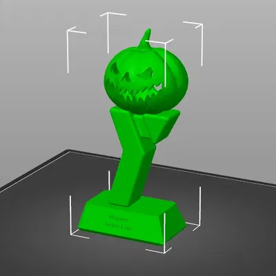 Đèn bí ngô đáng sợ trên đế cúp thủy tinh