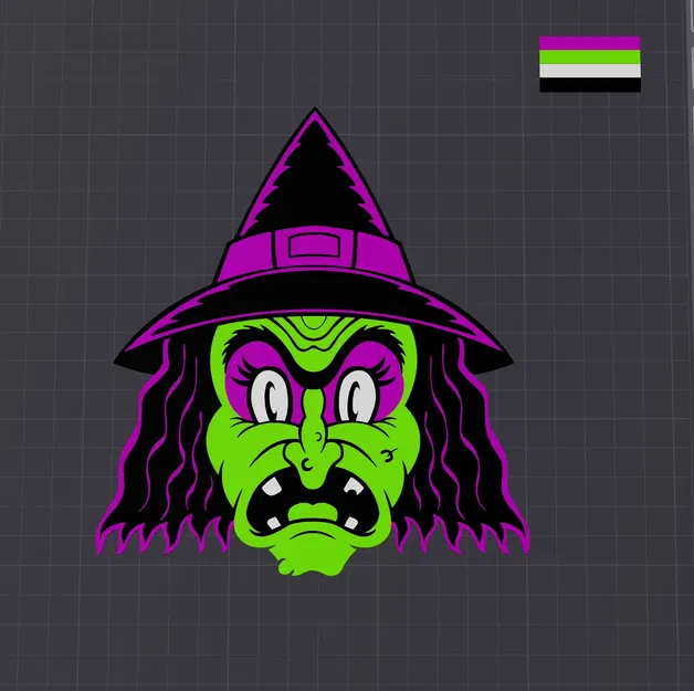 Tranh tường 2D phù thủy đáng sợ cho Halloween - Image 1