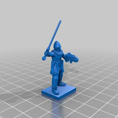 Vệ binh phong kiến tương lai với rìu và súng plasma 28mm