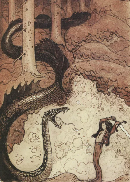 Lindworm trong bức tranh của John Bauer - Image 1