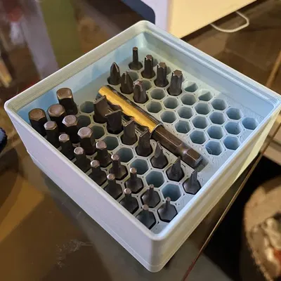 Giá đỡ bit lục giác Gridfinity 2x2 xếp chồng được