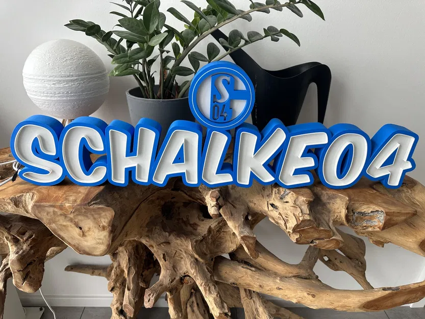 Đèn LED Schalke04 với chữ ký và logo S04 - Image 1