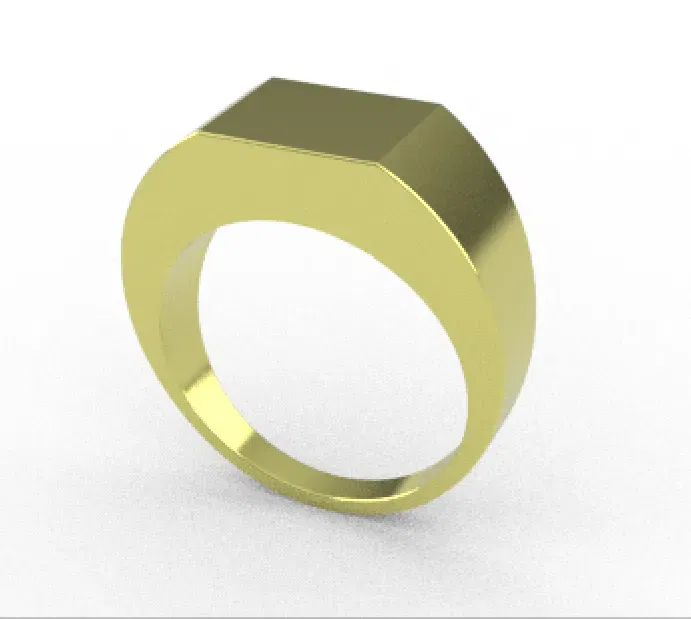 Nhẫn dấu đơn giản với mặt trên hình chữ nhật - Image 1