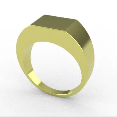 Nhẫn dấu đơn giản với mặt trên hình chữ nhật