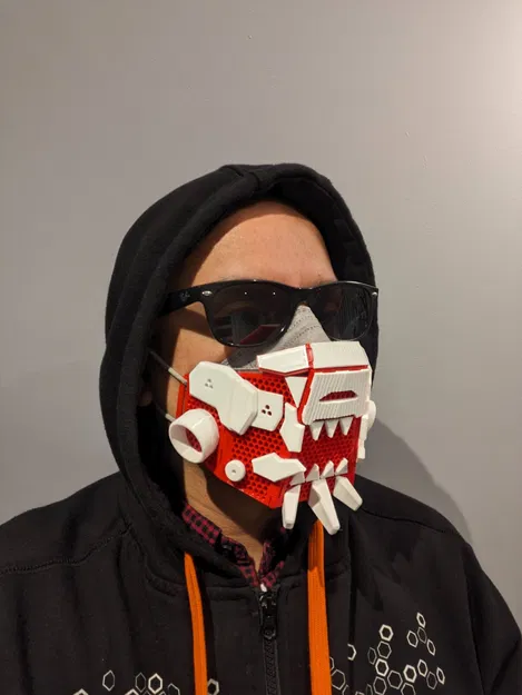 Mặt nạ Cyber Oni FFP2 in sẵn độc đáo - Image 6