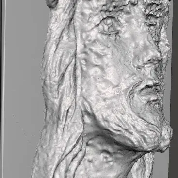 Khuôn mặt Chúa Giê-su với đế được quét 3D hoàn chỉnh