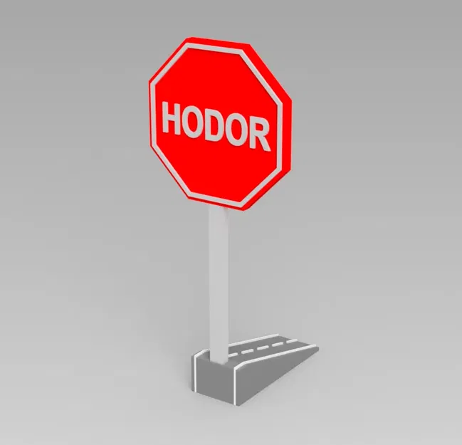 Biển báo STOP giữ cửa HODOR trên đường - Image 2