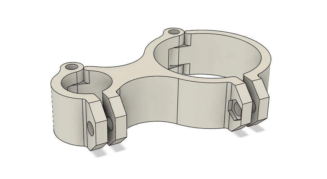 Kẹp ống đôi cho ống có đường kính 25 và 57mm - Image 1